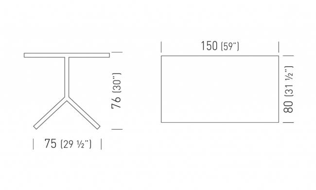 Стол ламинированный складной Flipaway 1500х800х760 мм