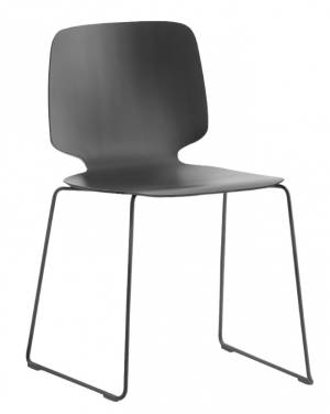 Стул деревянный на полозьях Babila черный, черный ясень 540х520х800 мм