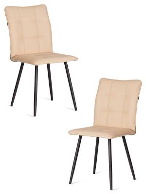 Стул обеденный Bari/Бари (2шт. в упаковке) LT, экокожа, бежевая, 41х55х89см (Комплект из 2 шт.) бежевый экокожа