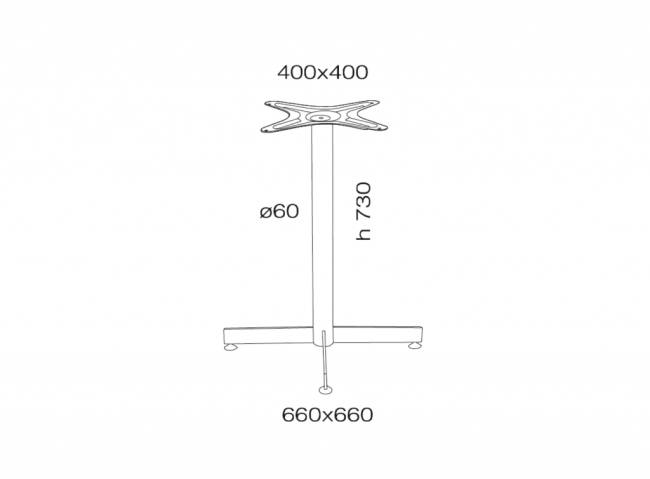 Подстолье металлическое Gama 660х660х730 мм