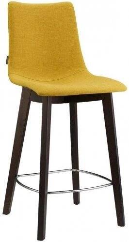 Стул полубарный с обивкой Natural Zebra Pop венге, желтый 460х500х1040 мм