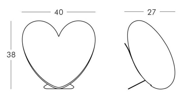 Светильник пластиковый настольный Сердце Love Lighting красный 400х270х380 мм