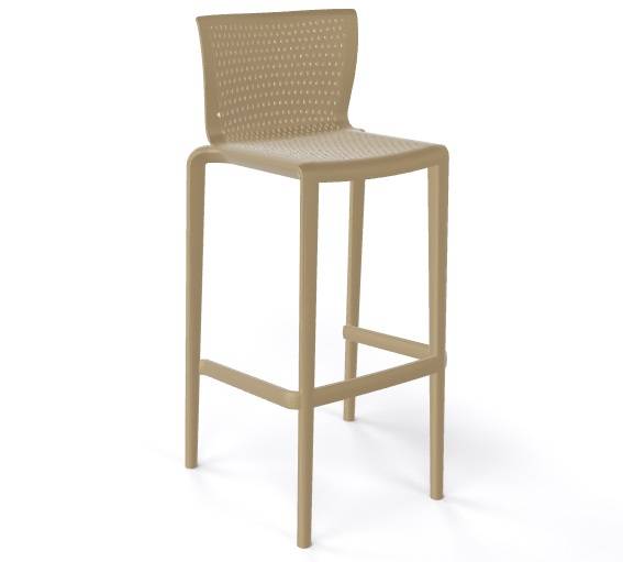 Стул пластиковый барный Spyker Stool тортора 475х460х1025 мм Стул пластиковый барный Spyker Stool тортора 475х460х1025 мм