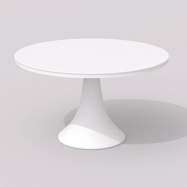 Обеденная группа DIVA GIRA  каркас белый / стол стекло диа 110 / ткань антрацит