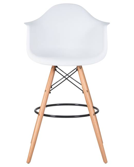 Стул барный DOBRIN DAW BAR, ножки светлый бук, цвет белый