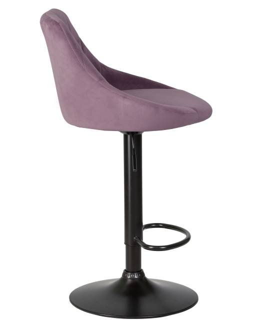 Стул барный DOBRIN LOGAN BLACK, пудрово-сиреневый велюр (MJ9-52)