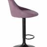 Стул барный DOBRIN LOGAN BLACK, пудрово-сиреневый велюр (MJ9-52)