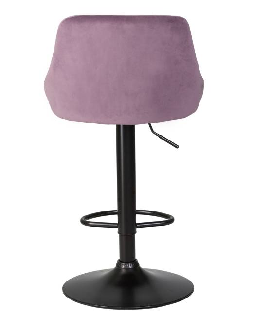 Стул барный DOBRIN LOGAN BLACK, пудрово-сиреневый велюр (MJ9-52)