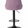 Стул барный DOBRIN LOGAN BLACK, пудрово-сиреневый велюр (MJ9-52)