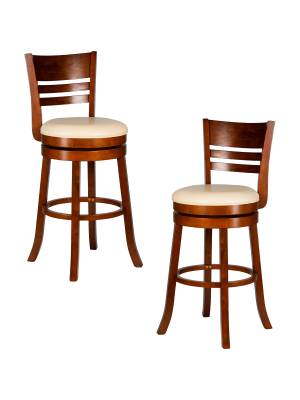 Набор 2 шт Вращающийся полубарный стул DOBRIN WILLIAM COUNTER, шоколад, кремовый
