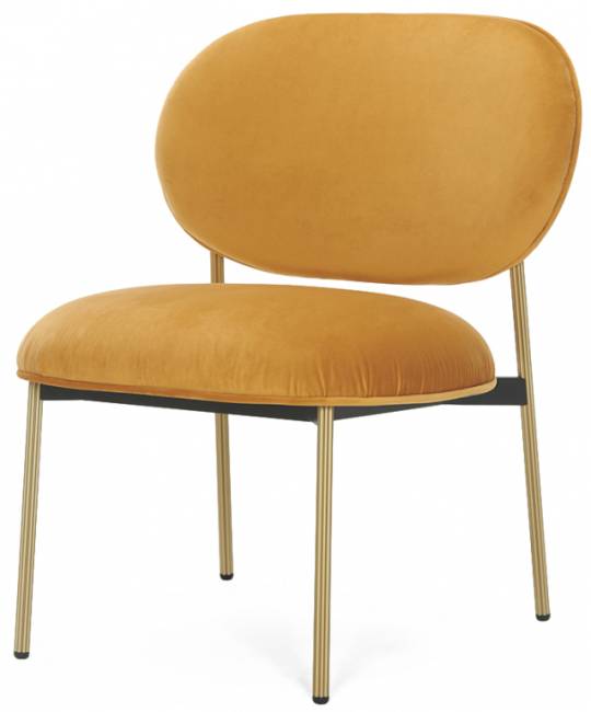 Стул лаунж с обивкой Blume античная латунь 650х620х770 мм