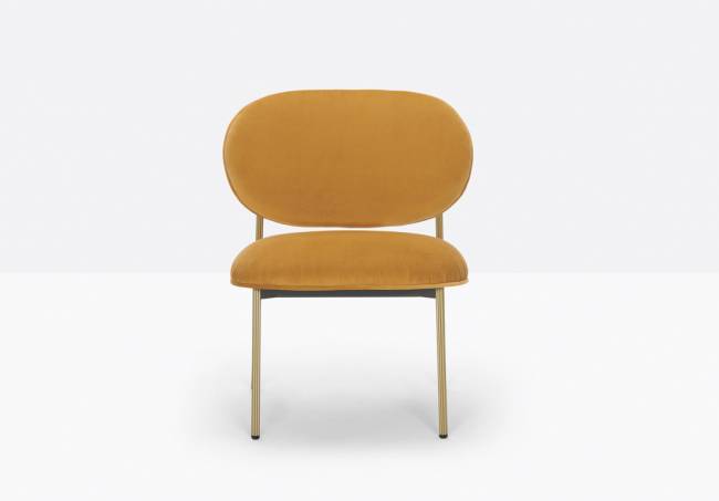 Стул лаунж с обивкой Blume античная латунь 650х620х770 мм