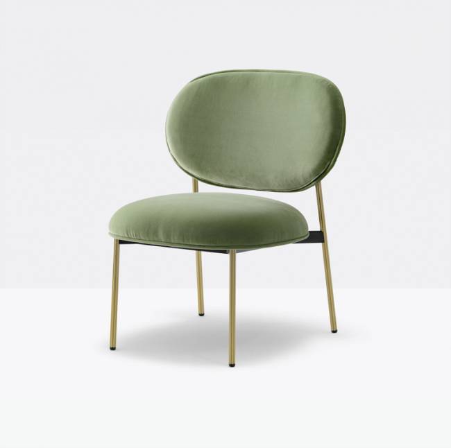 Стул лаунж с обивкой Blume античная латунь 650х620х770 мм