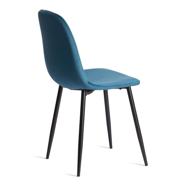 Стул Бриз/Breeze (мод.4724)/2 шт. в упаковке велюр/металл, темно-бирюзовый (HLR62)/черный, 44х53х87см (Комплект из 2 шт.) синий Велюр/металл
