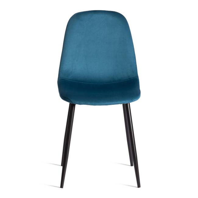 Стул Бриз/Breeze (мод.4724)/2 шт. в упаковке велюр/металл, темно-бирюзовый (HLR62)/черный, 44х53х87см (Комплект из 2 шт.) синий Велюр/металл
