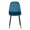 Стул Бриз/Breeze (мод.4724)/2 шт. в упаковке велюр/металл, темно-бирюзовый (HLR62)/черный, 44х53х87см (Комплект из 2 шт.) синий Велюр/металл