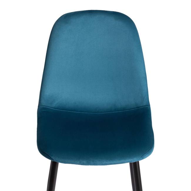 Стул Бриз/Breeze (мод.4724)/2 шт. в упаковке велюр/металл, темно-бирюзовый (HLR62)/черный, 44х53х87см (Комплект из 2 шт.) синий Велюр/металл