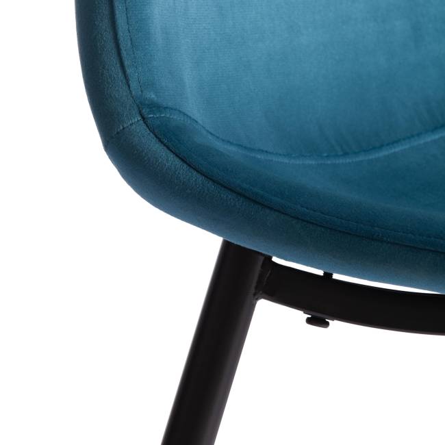 Стул Бриз/Breeze (мод.4724)/2 шт. в упаковке велюр/металл, темно-бирюзовый (HLR62)/черный, 44х53х87см (Комплект из 2 шт.) синий Велюр/металл