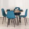 Стул Бриз/Breeze (мод.4724)/2 шт. в упаковке велюр/металл, темно-бирюзовый (HLR62)/черный, 44х53х87см (Комплект из 2 шт.) синий Велюр/металл