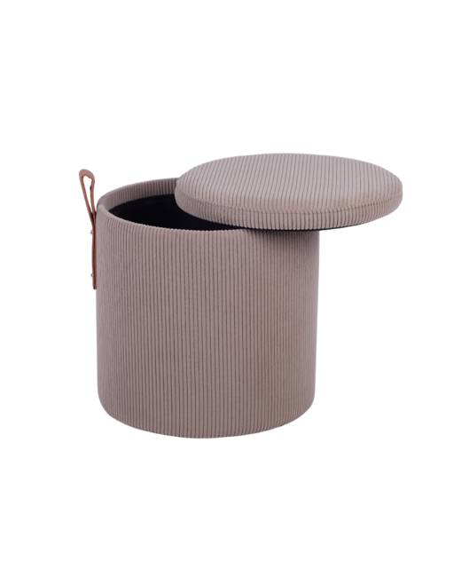 Пуф Руни S с ящиком вельвет коричневый