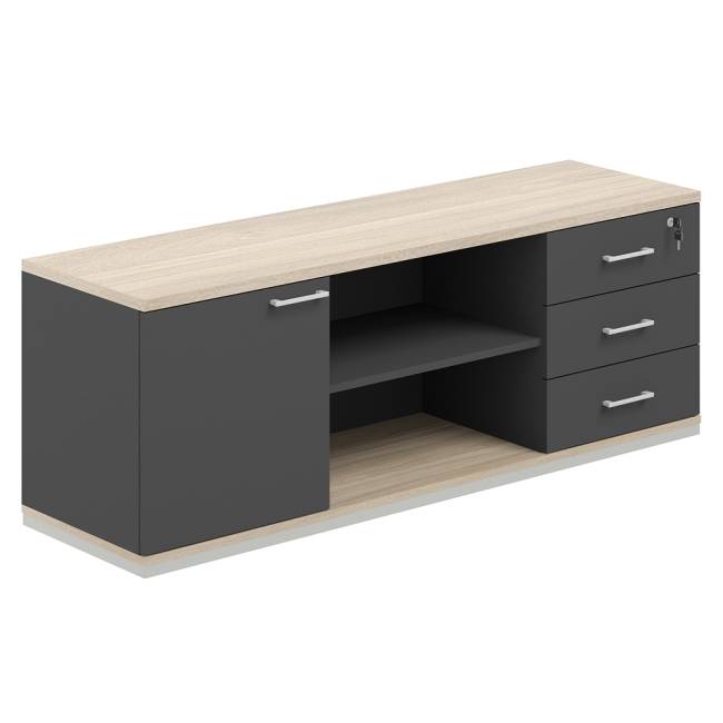 AG.294.AN.AR.AN / Тумба сервисная 1638х462х584  с замком / корпус:антрацит, топ/дно:ак.равелло, фасады:антрацит