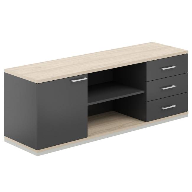 AG.294.AN.AR.AN / Тумба сервисная 1638х462х584  с замком / корпус:антрацит, топ/дно:ак.равелло, фасады:антрацит