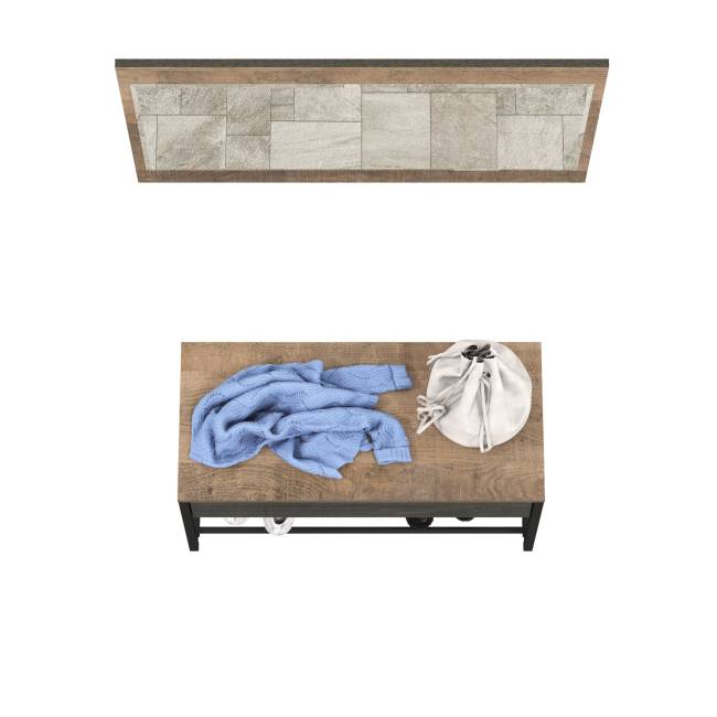 Тумба для обуви с ящиком и зеркалом Трувор цвет дуб гранж песочный/интра