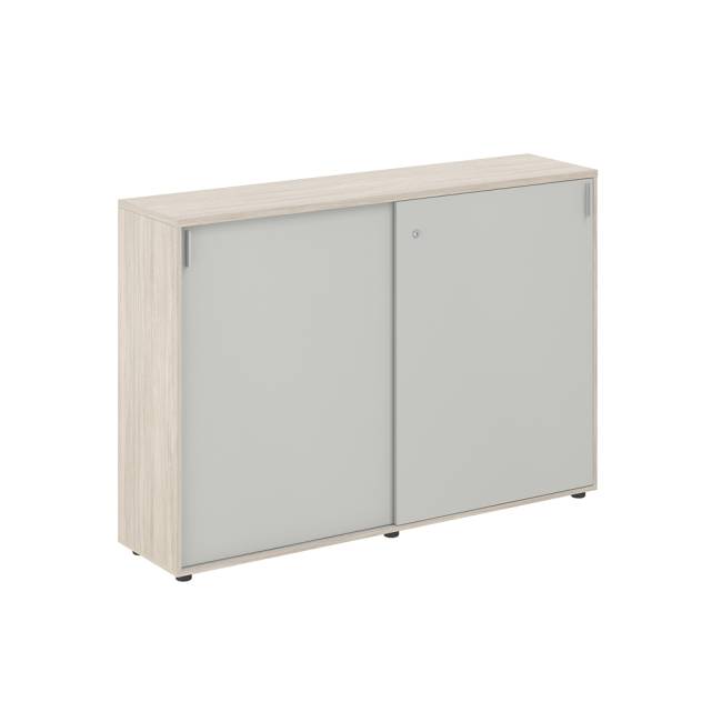 SG.713.OL.SH / Шкаф купе 1638х400х1125 средний, с замком / корпус: дуб светлый, фасады: серый бархат