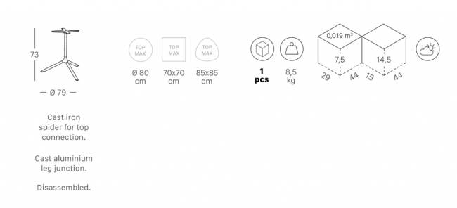 Подстолье металлическое Tripe Maxi оливковый Ø790х730 мм