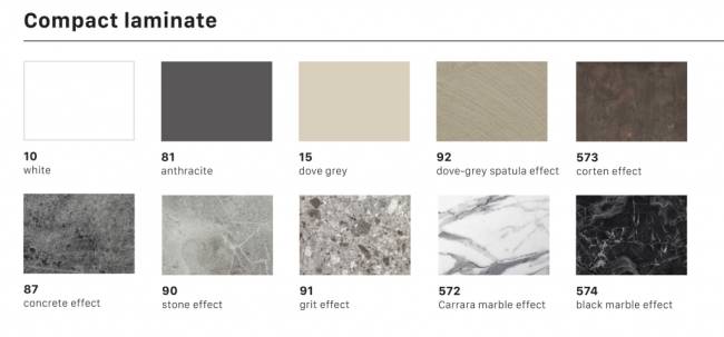 Столешница квадратная со скругленными углами Compact Laminate цементный 700х700х10 мм