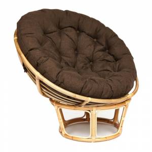 Кресло PAPASAN ECO/ПАПАСАН ЭКО P115-1/SP STD /c подушкой, ремешками/ диаметр подушки 125 см, 115x101x92 см, Natural (натуральный), ткань Коричневый, 3М7-147 Natural (натуральный)