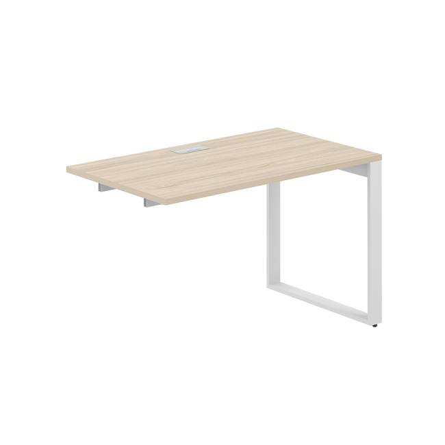 AG.184.AR.L.72.WH / Секция рабочей станции 1200х700х750 / профиль О-образный: 70х20 белый; лючок: серебро; столешница: акация равелло