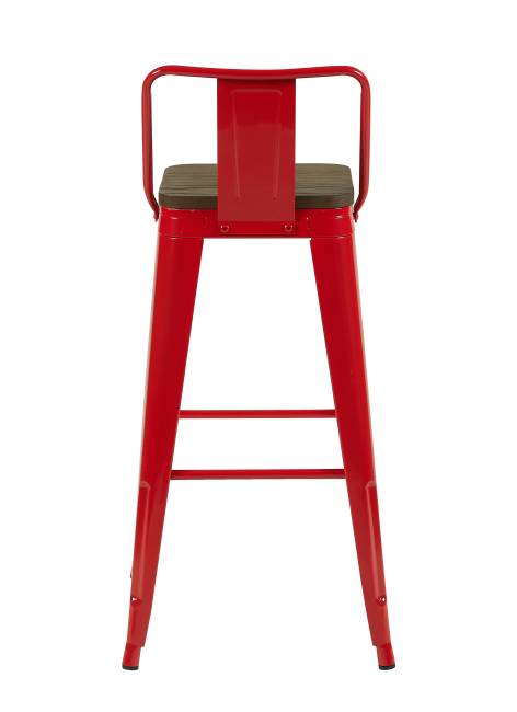Стул барный TOLIX со спинкой красный глянцевый + темное дерево KD 4 шт.