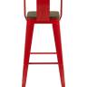 Стул барный TOLIX со спинкой красный глянцевый + темное дерево KD 4 шт.