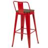 Стул барный TOLIX со спинкой красный глянцевый + темное дерево KD 4 шт.