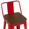 Стул барный TOLIX со спинкой красный глянцевый + темное дерево KD 4 шт.