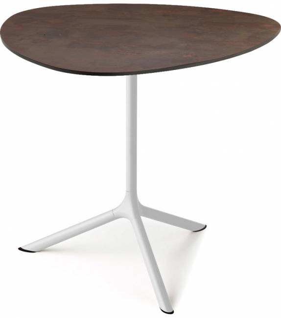 Стол ламинированный обеденный Tripe Maxi белый, кортен 830х830х740 мм