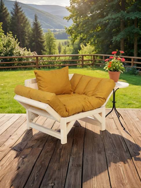 Кресло Бинго ткань savana plus yellow, каркас лак
