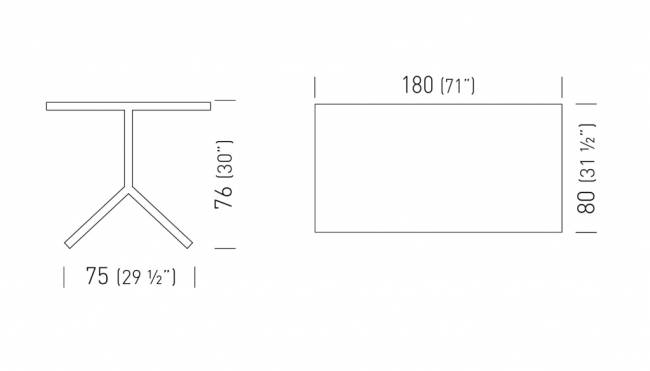 Стол ламинированный складной Flipaway 1800х800х760 мм