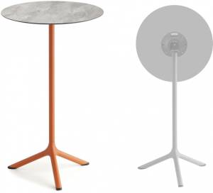 Стол ламинированный барный складной Tripe Folding терракотовый, каменный Ø600х1100 мм