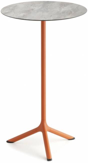 Стол ламинированный барный складной Tripe Folding терракотовый, каменный Ø600х1100 мм