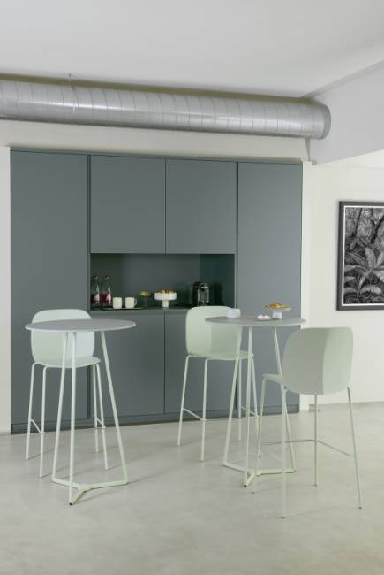 Подстолье металлическое барное Atomo зеленый шалфей Ø600х1090 мм