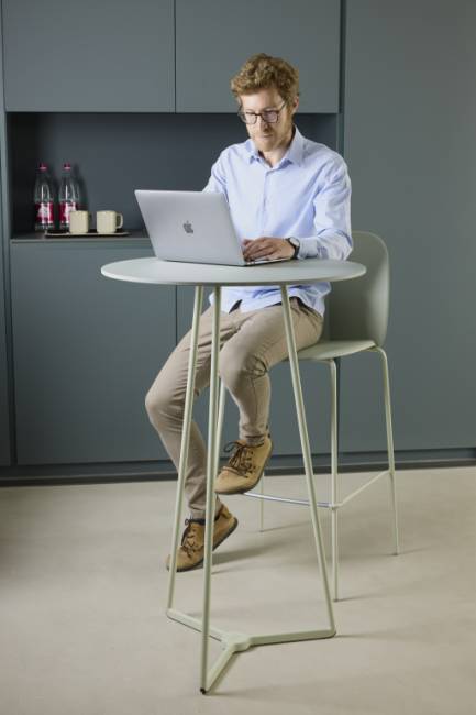 Подстолье металлическое барное Atomo зеленый шалфей Ø600х1090 мм