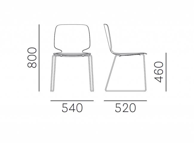 Стул деревянный на полозьях Babila белый, беленый ясень 540х520х800 мм