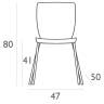 Стул пластиковый Mio оранжевый 470х500х800 мм