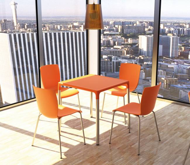 Стул пластиковый Mio оранжевый 470х500х800 мм