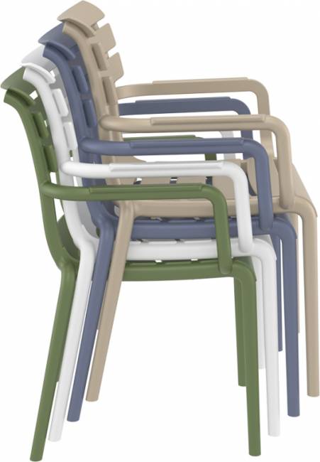 Кресло пластиковое Paris белый 580х590х840 мм