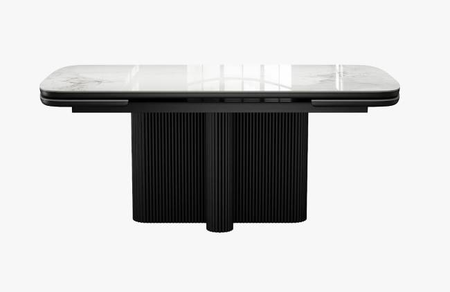 Стол DikLine SKO140 Керамика Пандора Серый глянец YB8020122BG/подстолье черное/опоры черные (2 уп.)