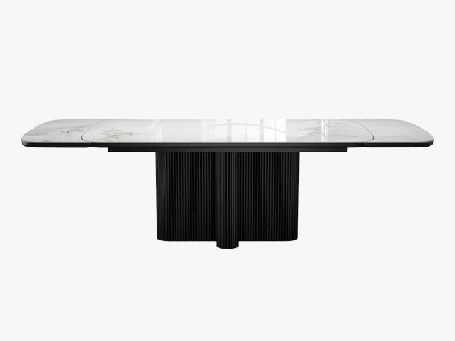 Стол DikLine SKO140 Керамика Пандора Серый глянец YB8020122BG/подстолье черное/опоры черные (2 уп.)