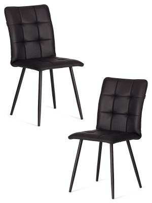 Стул обеденный Bari/Бари (2шт. в упаковке) LT, экокожа, черная, 41х55х89см (Комплект из 2 шт.) черный экокожа